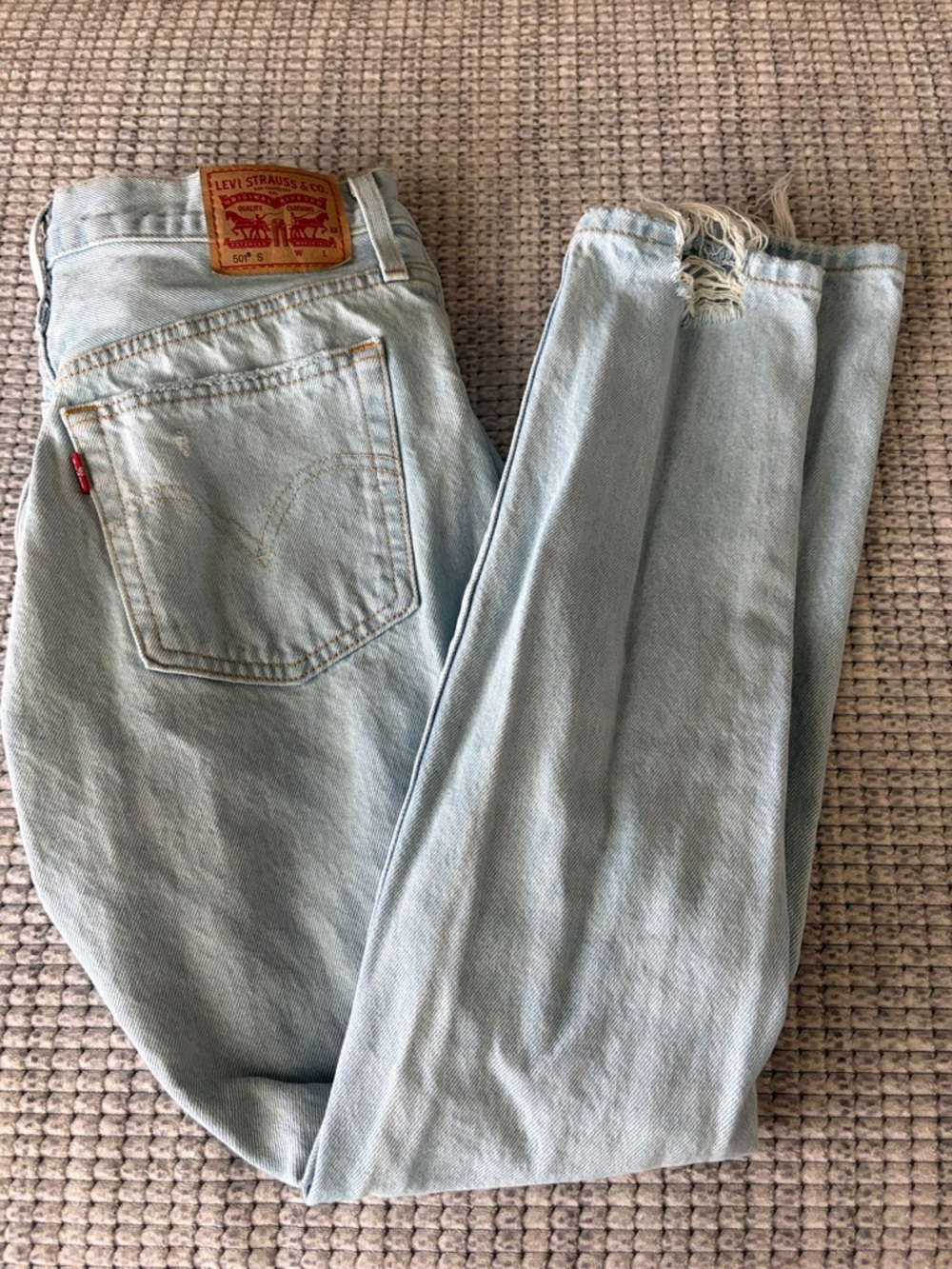 Levi's 501 Light Blue High-Rise Straight Leg Jeans